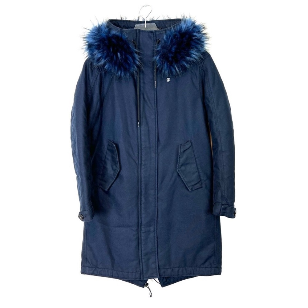G-Star NWOT Rovic Boyfriend padded parka coat navy S - Picture 2 of 15